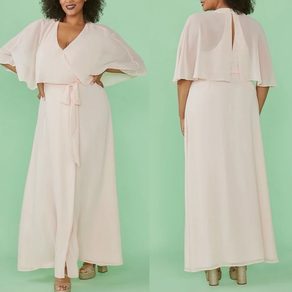 New ModCloth Wrapped in Rapture Maxi Dress Light Pink Wedding Guest